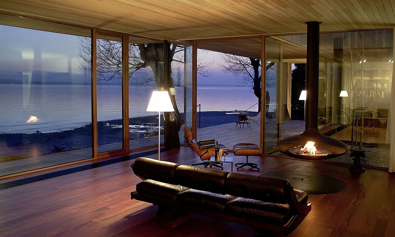 Architektur Daniel Sauter_Nonnh/Wohnzimmer_Dämmerung 4